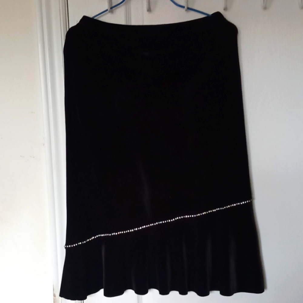 Black Velvet skirt with crystals